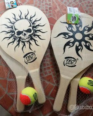 DUE COPPIE dì Racchettoni in Legno  