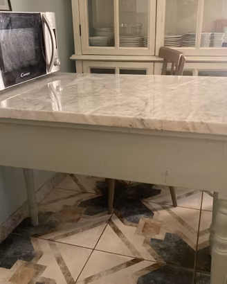 Tavolo antiquariato cucina top marmo
