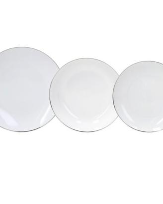 Servizio tavola 18 pezzi filo platino porcellana
