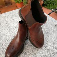 Stivaletto uomo in pelle marrone N. 40, mai usato