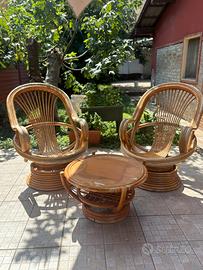 poltrone in midollino girevoli