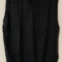 Gran Sasso smanicato lana uomo grigio a V tg L