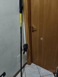 Canna shimano beastmaster con mulinello okuma16000