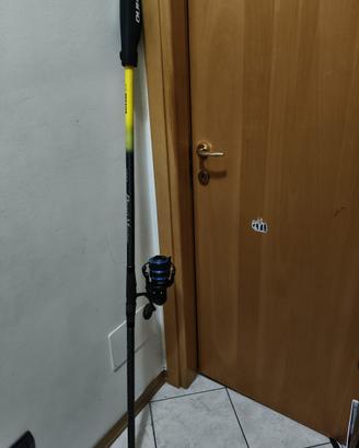 Canna shimano beastmaster con mulinello okuma16000