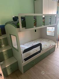 Cameretta con letto a castello ed armadio