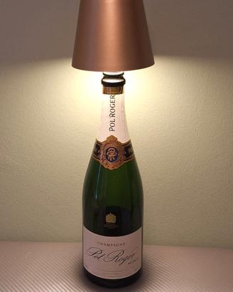 Pol Roger bottiglia lampada led dorata 