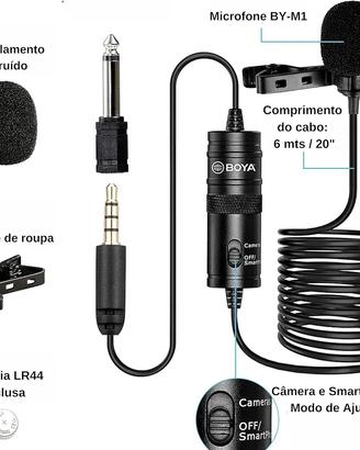 Microfono Boya BY-M1, smartphone o camera completo