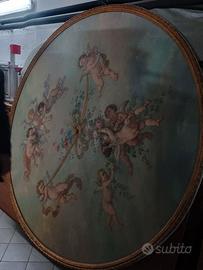 trompe l'oeil dipinto su tavola rotondo