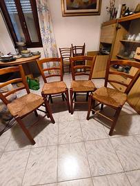 Quattro sedie impagliate