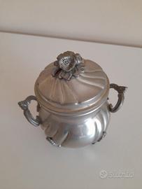 Zuccheriera in peltro di Rama Firenze anni 50/60