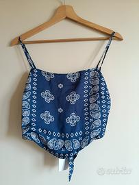 Top blu motivo bandana, Alcott
