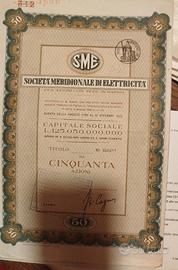 azioni società SME originali anno 1961