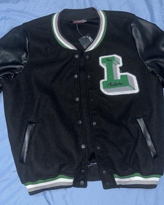 Topshop Varsity L Pelle Nero Letterman