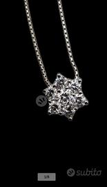 CIONDOLO FIORE ORO DIAMANTI