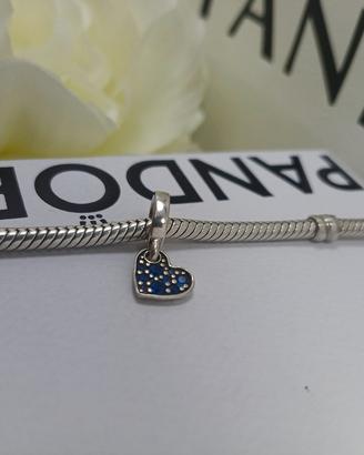 charm Pandora cuore blu stellate