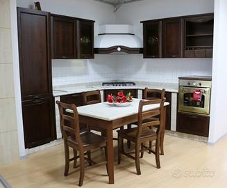 Cucina componibile angolare rustica noce scuro