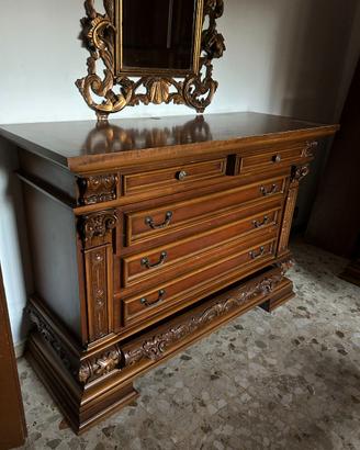 Arredo camera matrimoniale in noce nazionale