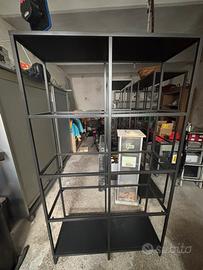 scaffali in metallo nero stile industriale 4 pezzi