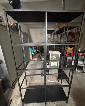 scaffali in metallo nero stile industriale 4 pezzi