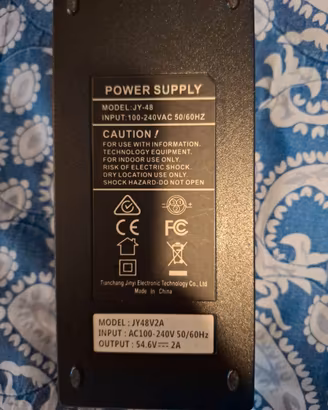 Caricabatterie54,6V2Aper bici elettrica  e-bike48V