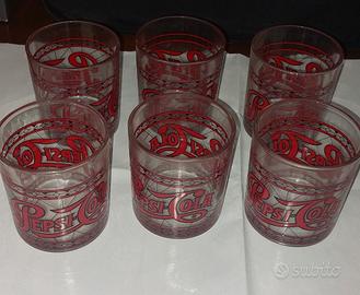 6 bicchieri vintage Pepsi Cola