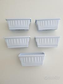 Lotto 5 fioriere vasi Bama colore bianco ghiaccio