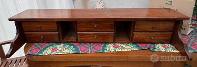 Alzatina in legno con 6 cassettini – Stile rustico