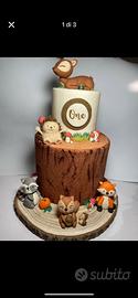 Torta scenografica personaggi del bosco