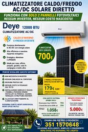 climatizzatore Solare  AC/DC  diretto ai pannelli