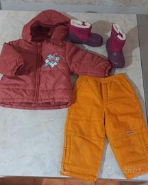 abbigliamento completo neve 15-24 mesi bimba