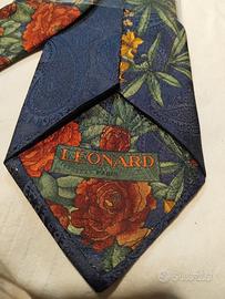 Cravatta LEONARD originale floreale blu – Elegante