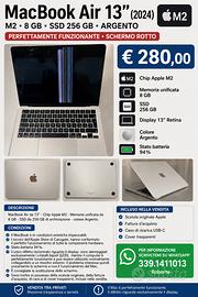 MacBook Air 13" (2024) - M2 - 8 GB - SSD 256 GB