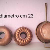 Rame: pentola polenta e belle forme torte budini