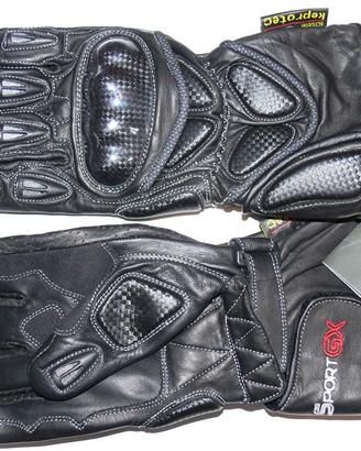 Guanti moto in pelle con protezioni