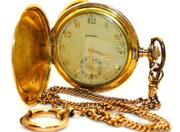 Esclusivo "Cyma" Savonette Gold Double con catena