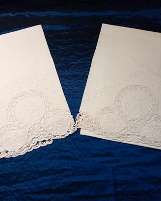 Asciugamani in Lino Ricamo Intaglio, Chiacchierino