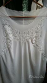 Completo vestaglia e camicia da notte ricamata