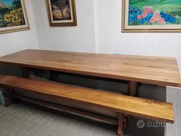 Tavolo legno massello olmo 3m x 90 cm