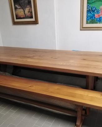 Tavolo legno massello olmo 3m x 90 cm