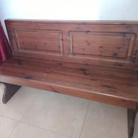 Panca legno massello di pino color noce scuro