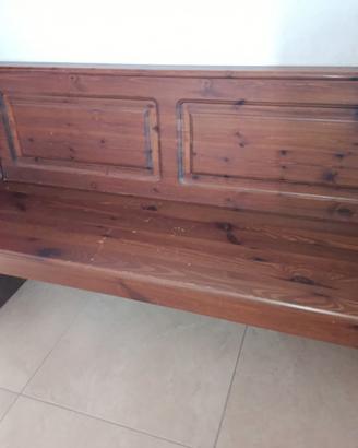 Panca legno massello di pino color noce scuro