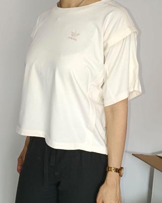 T-shirt Adidas Originale donna logo ricamato
