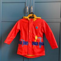 Giacca felpata/anti pioggia con cappuccio pompiere