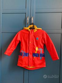 Giacca felpata/anti pioggia con cappuccio pompiere