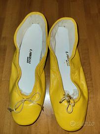 Ballerine Porselli gialle passeggio tacco 0,5 cm