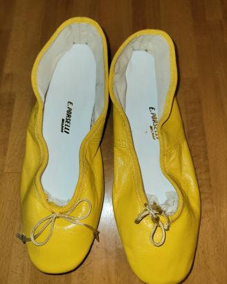 Ballerine Porselli gialle passeggio tacco 0,5 cm