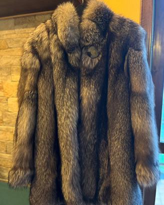 Pelliccia vintage volpe argentata - taglia 46 M/L