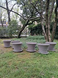 Sei vasi a campana con sottovasi