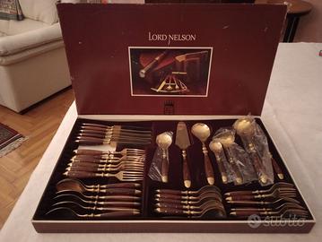 Servizio posate Lord Nelson in legno rosa e bronzo