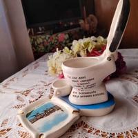 Posacenere WC ricordo Firenze porcellana Vintage